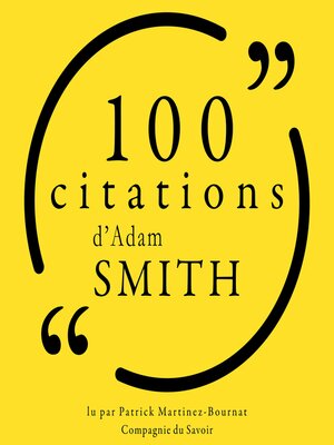 cover image of 100 citations d'Adam Smith